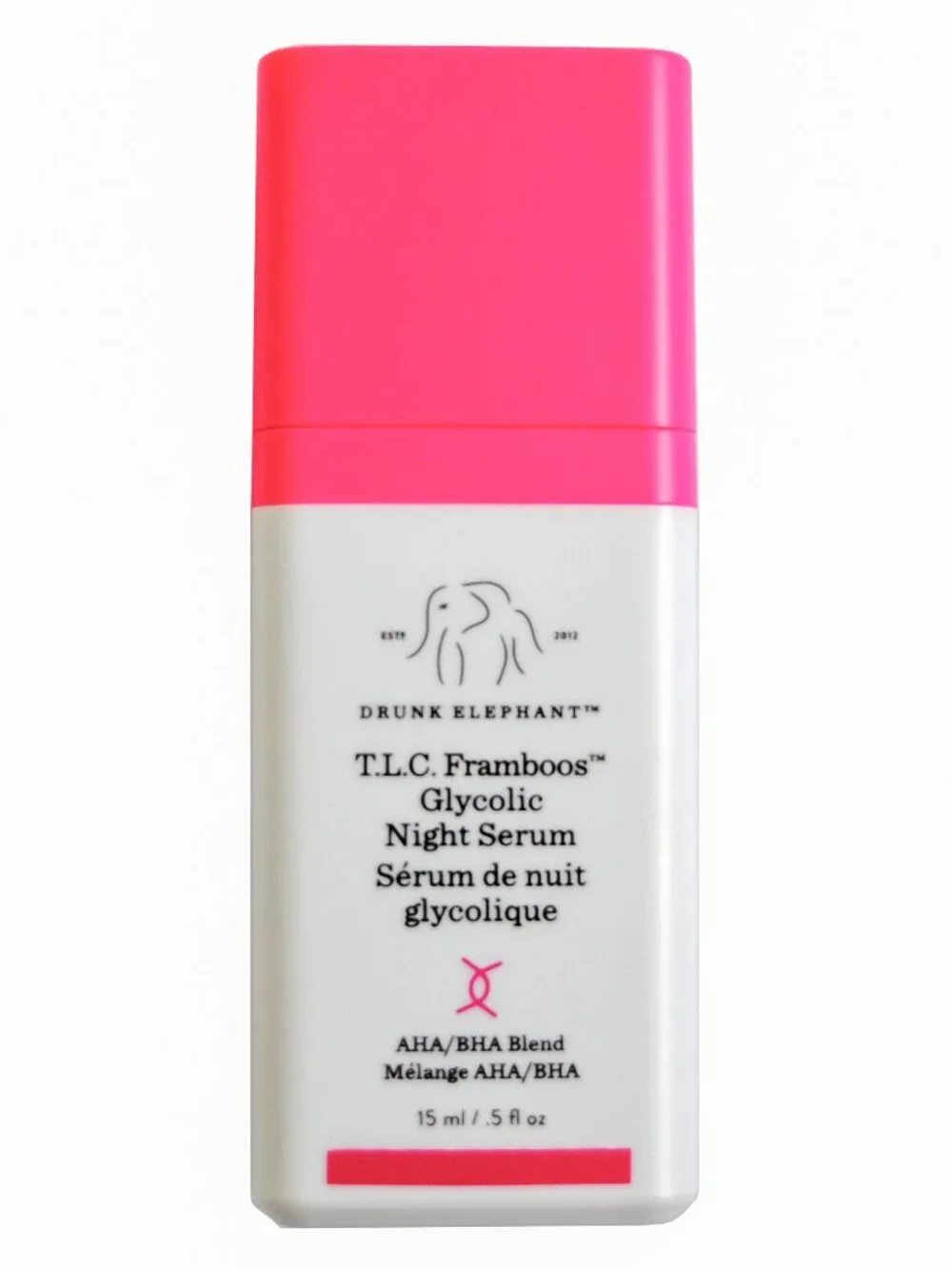 Drunk Elephant TLC Framboos Glycolic Night Serum Midi Size 15ml New